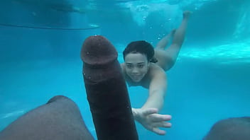 Underwater Hook-up First-timer Teen Punched By Phat Dark-hued boy man rod Phat Dark-hued Spunk-pump